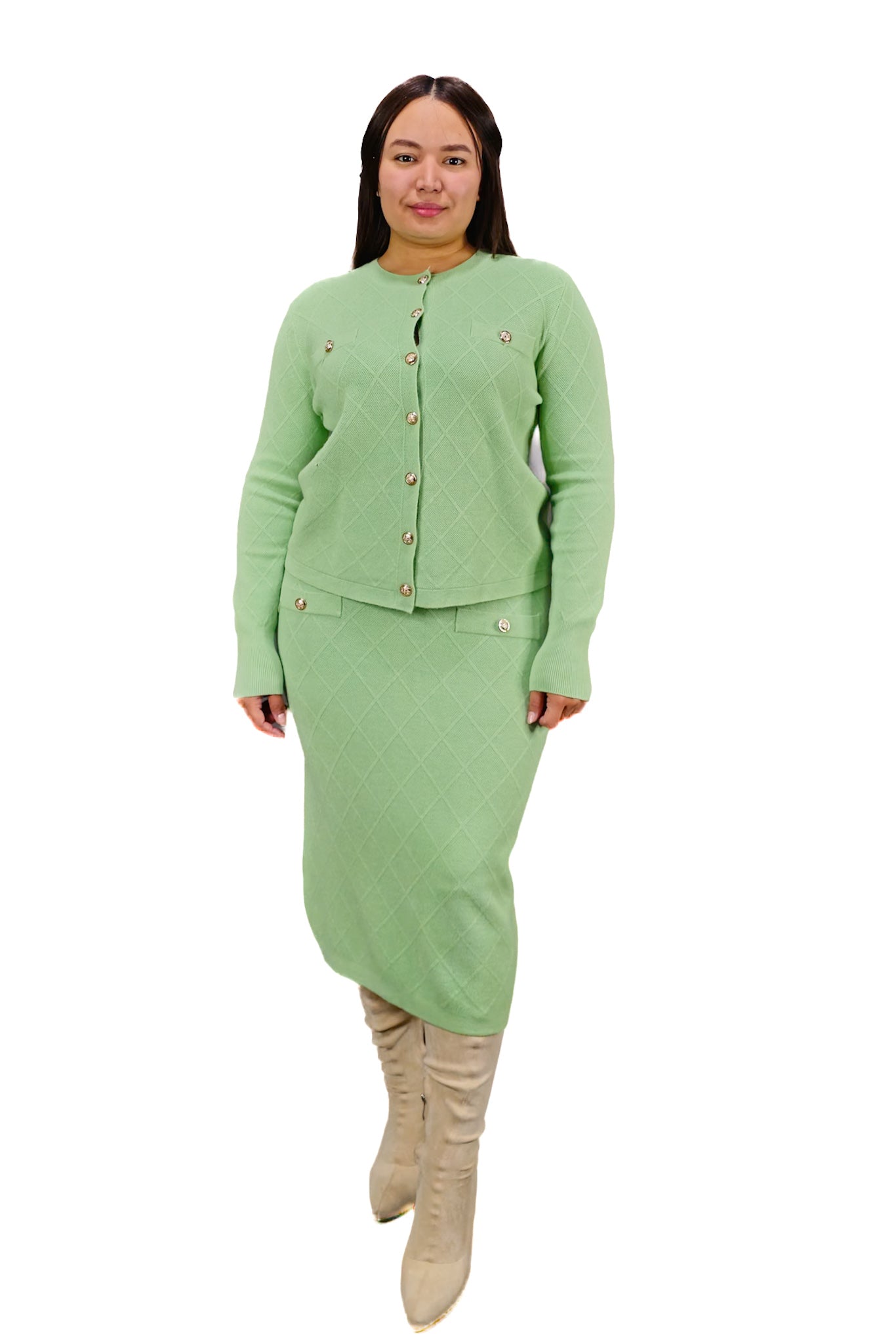 Conjunto de Lanilla Verde
