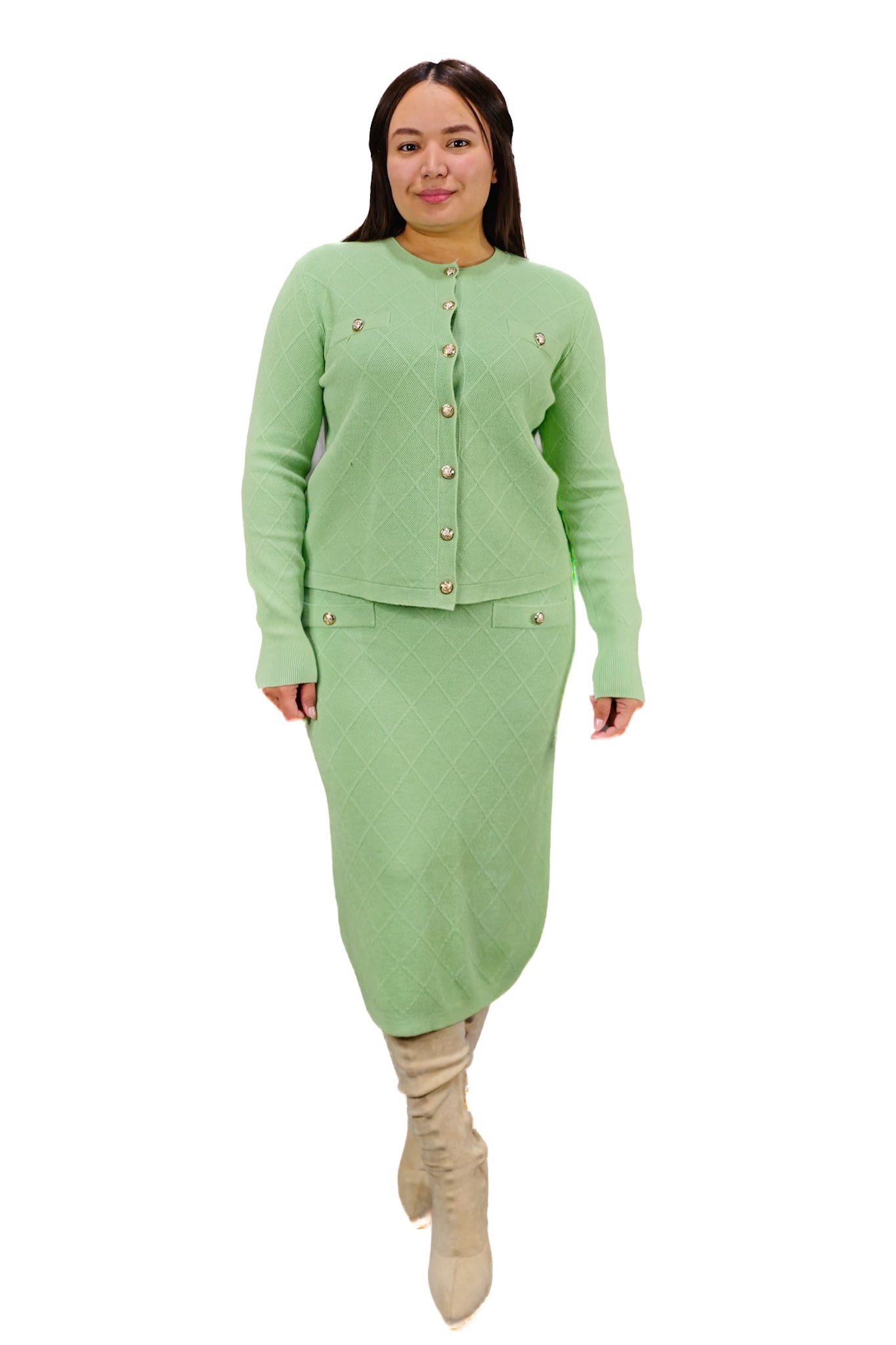 Conjunto de Lanilla Verde