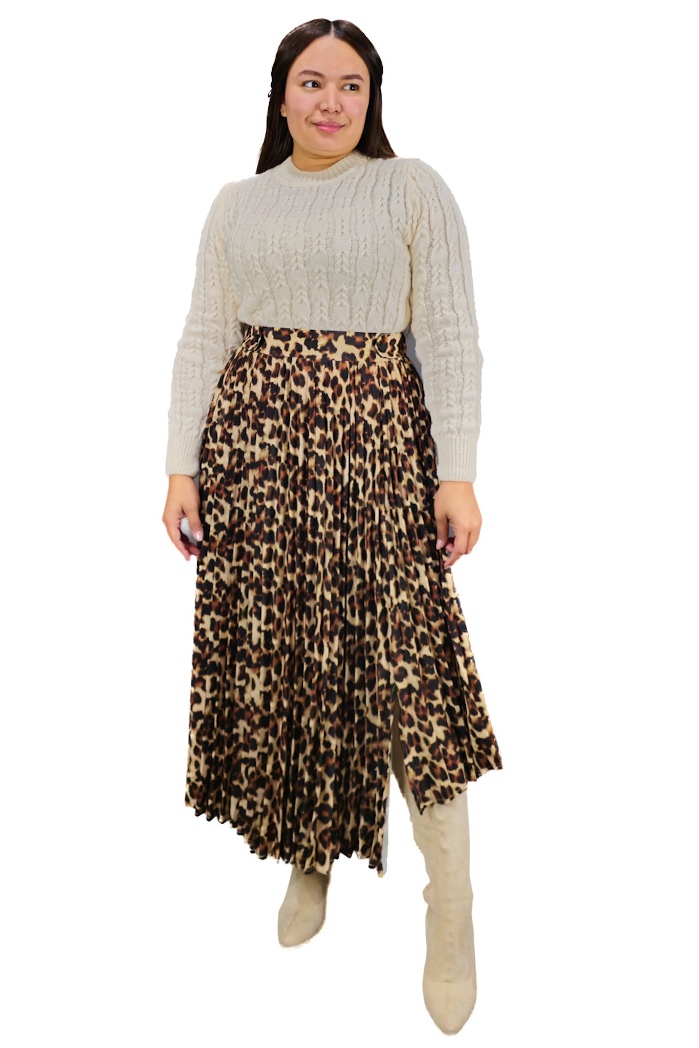 Falda Plisada Animal Print