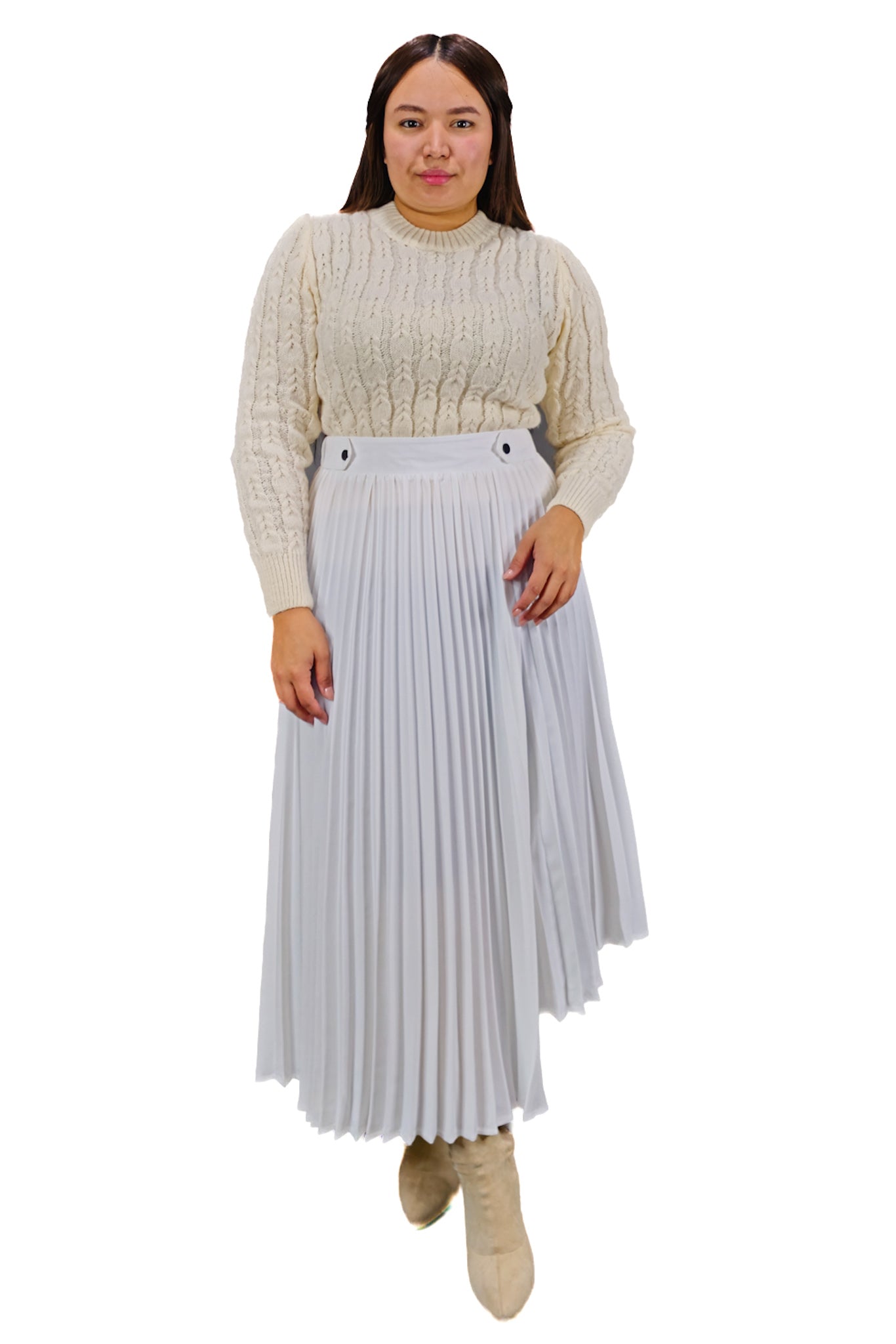 Falda Plisada Blanca