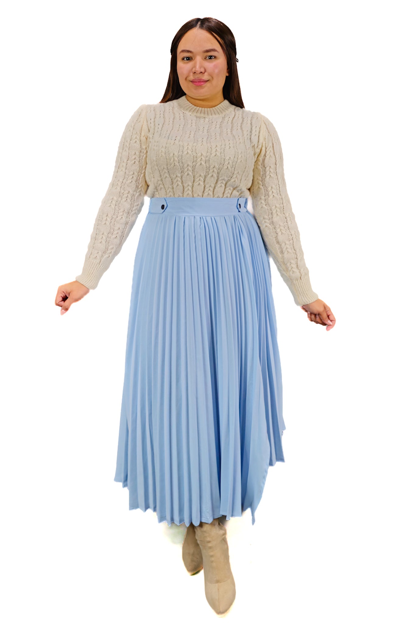 Falda Plisada Celeste