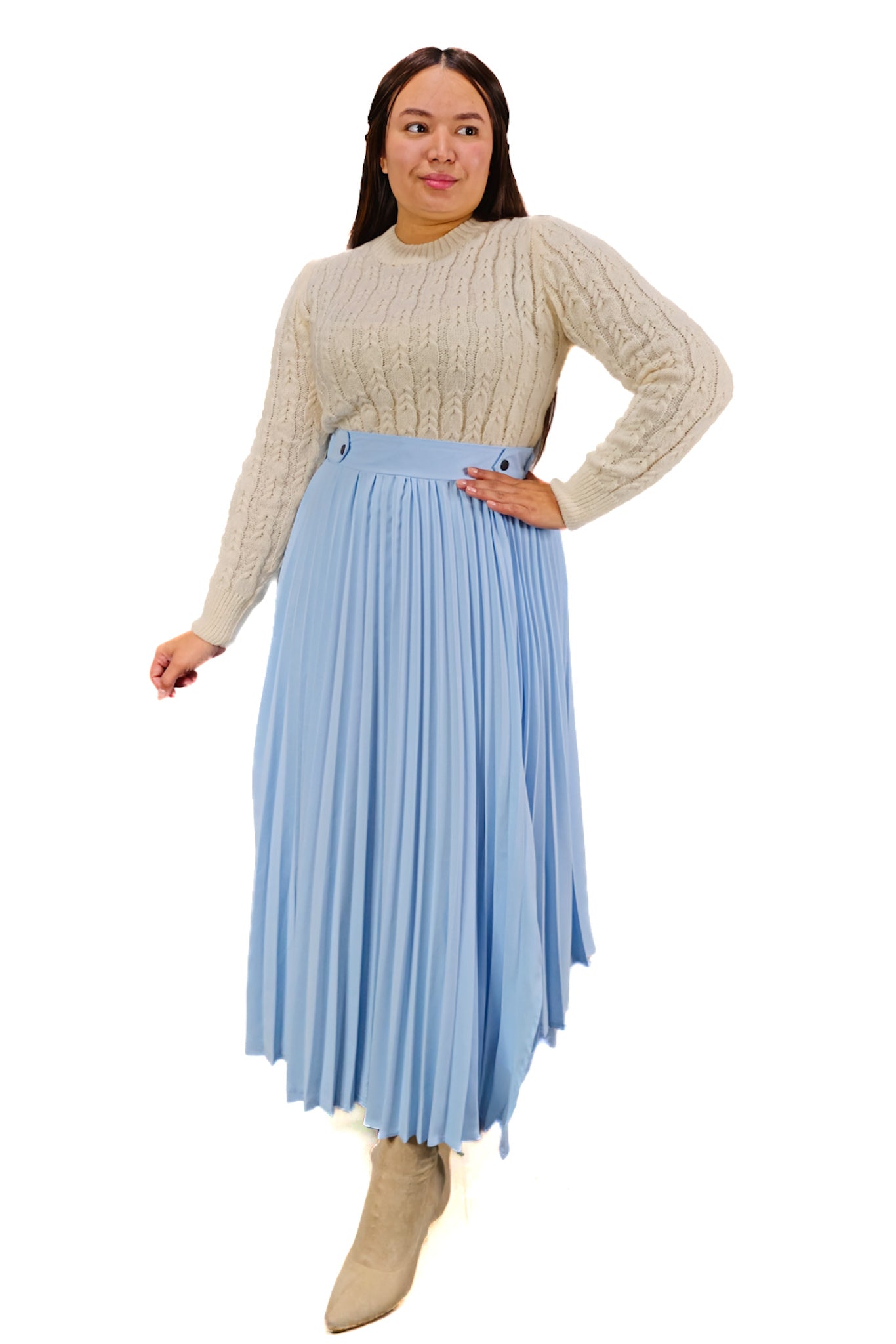 Falda Plisada Celeste