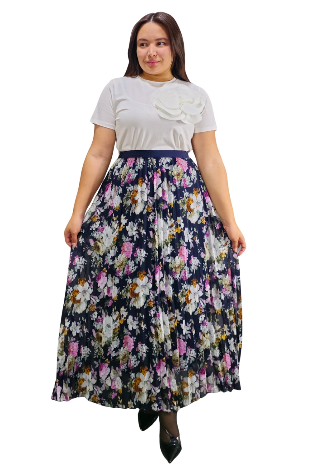 Maxi Falda Plisada Flores Eloise