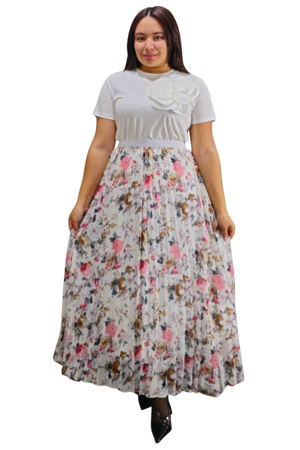 Maxi Falda Plisada Flores Eloise
