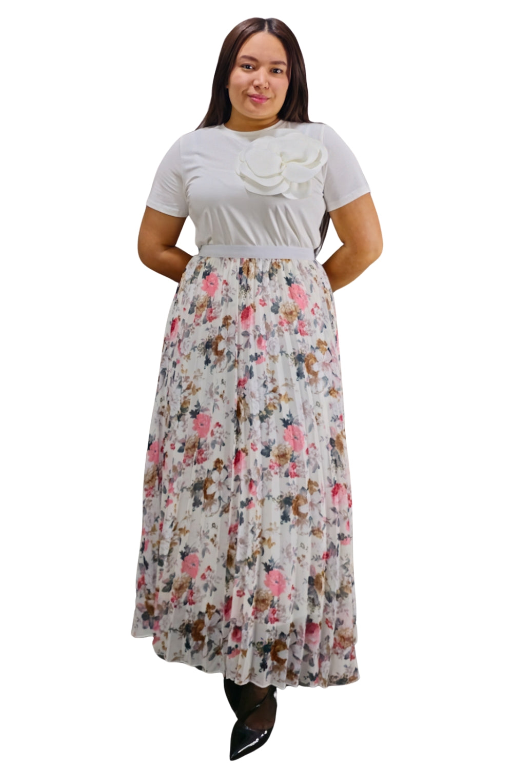 Maxi Falda Plisada Flores Eloise