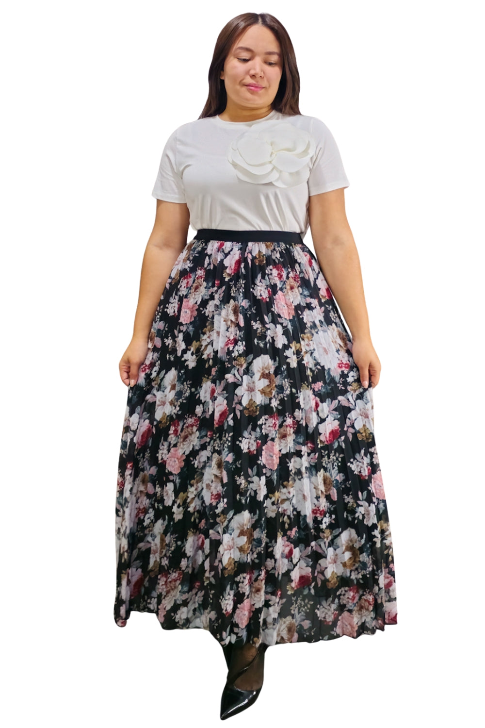 Maxi Falda Plisada Flores Eloise