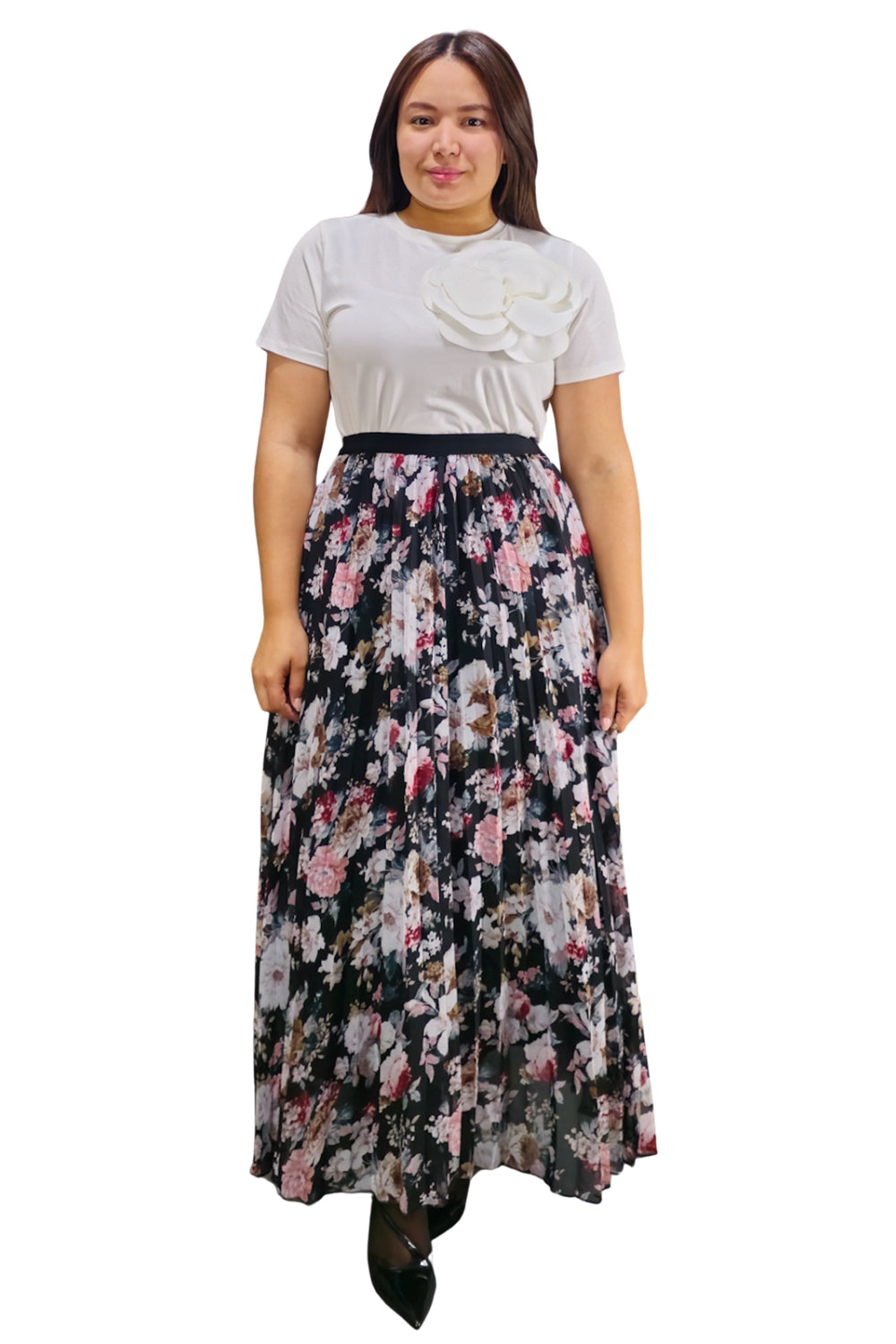 Maxi Falda Plisada Flores Eloise