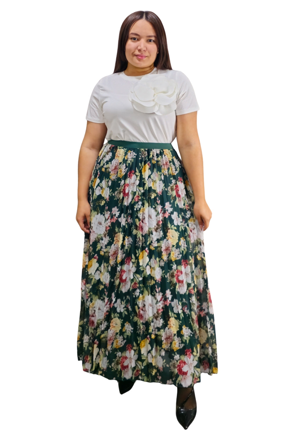 Maxi Falda Plisada Flores Eloise