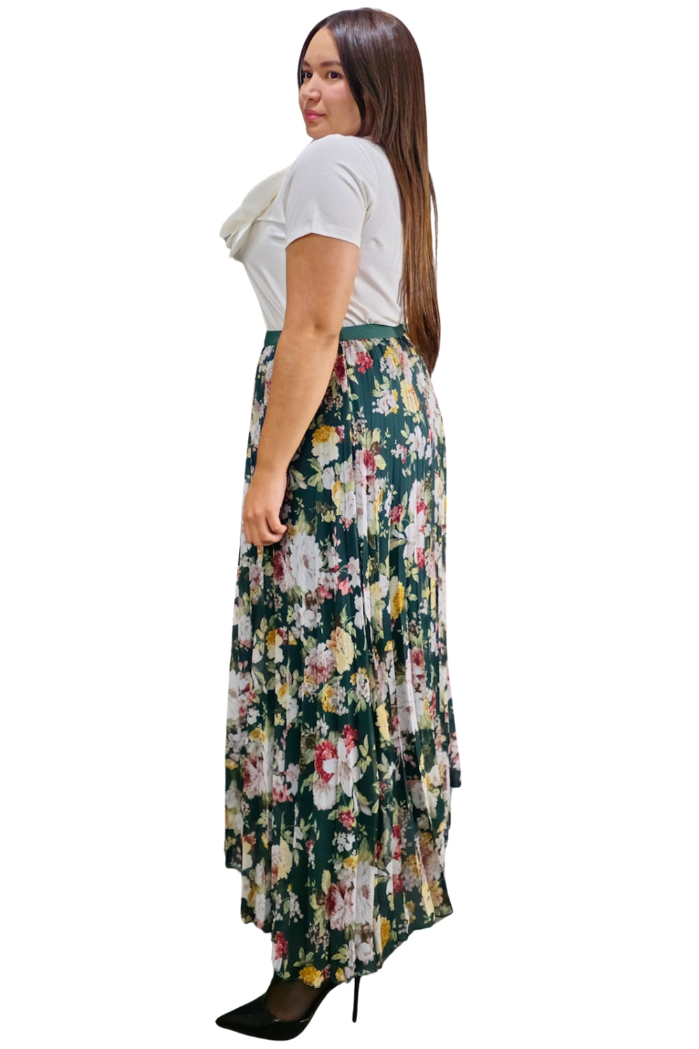 Maxi Falda Plisada Flores Eloise