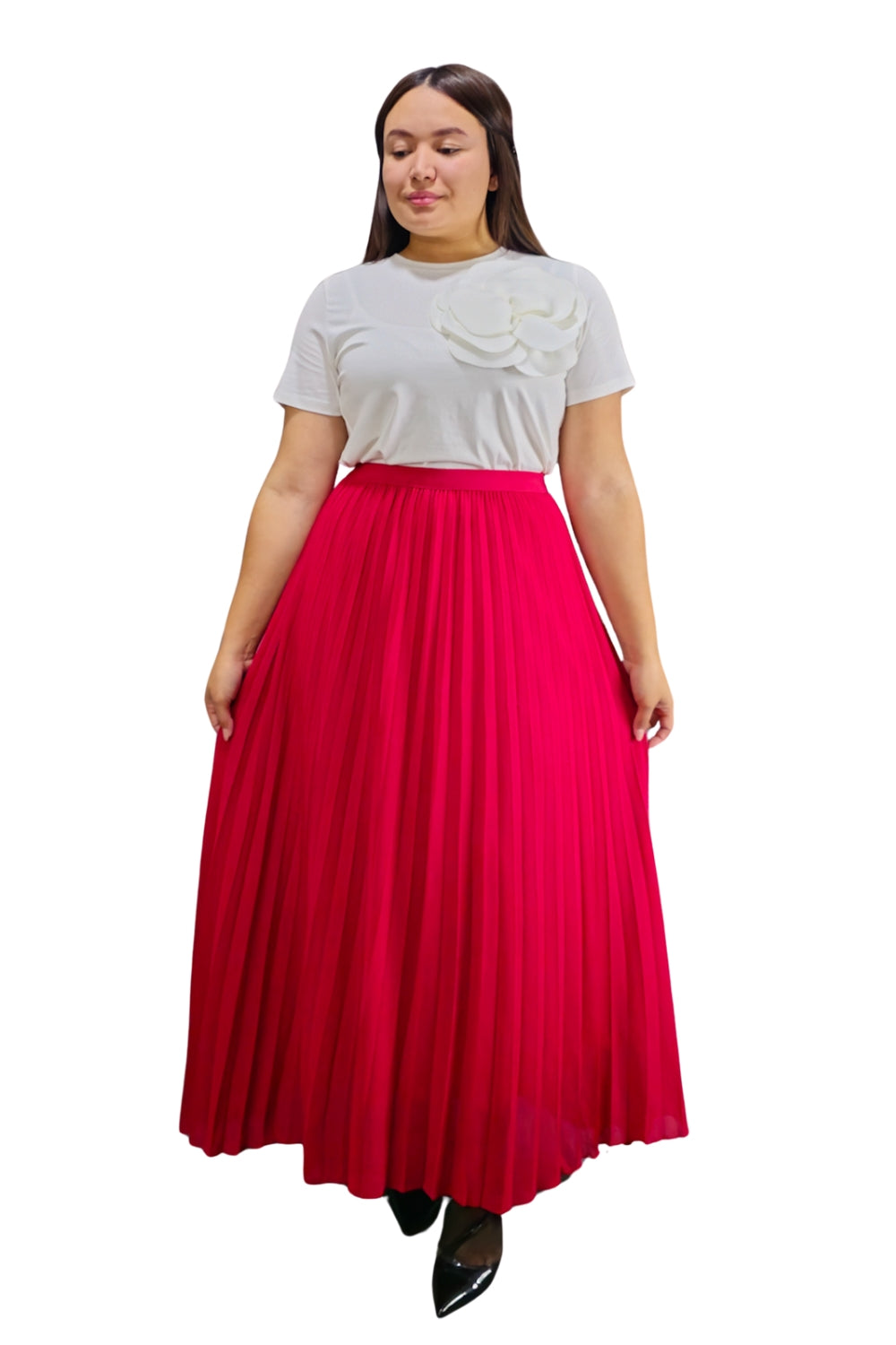 Maxi Falda Plisada Unicolor Lorraine