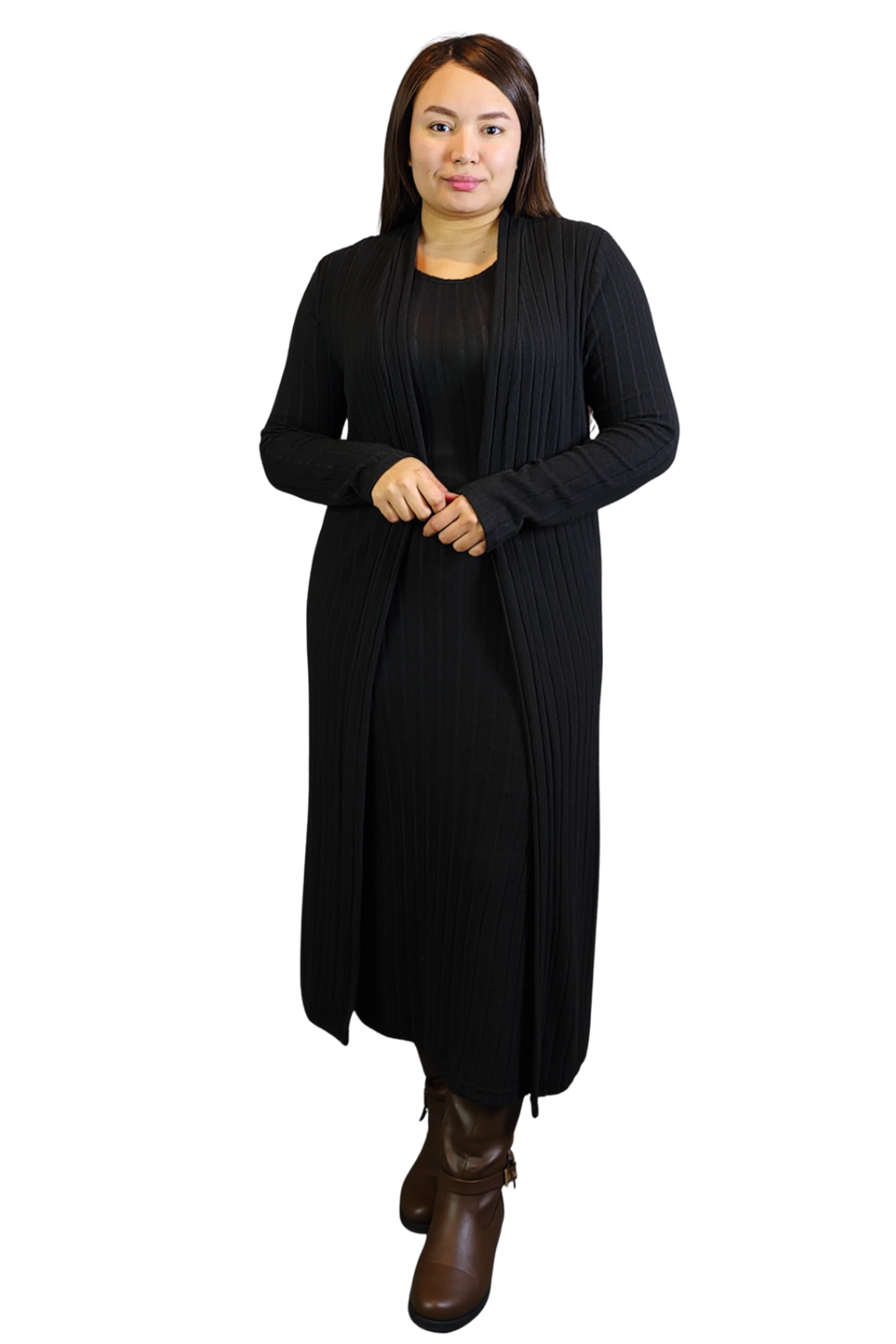 Conjunto de Lanilla Vestido y Tapado Cinzia