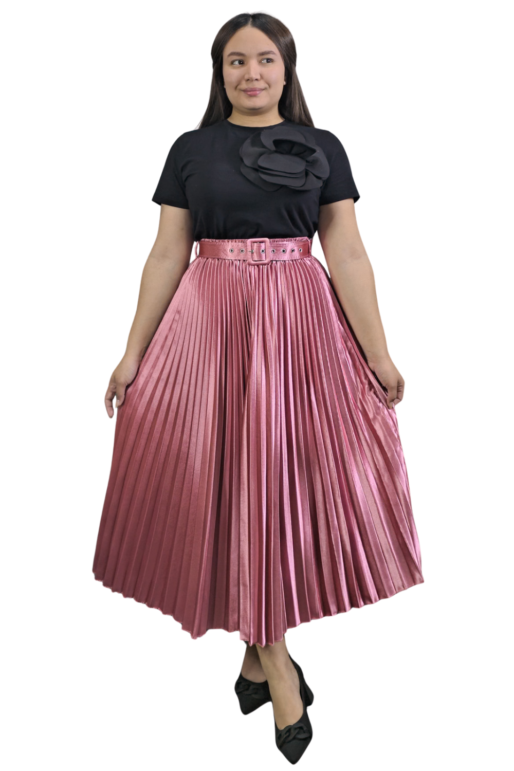 Falda Plisada Metalizada Sally