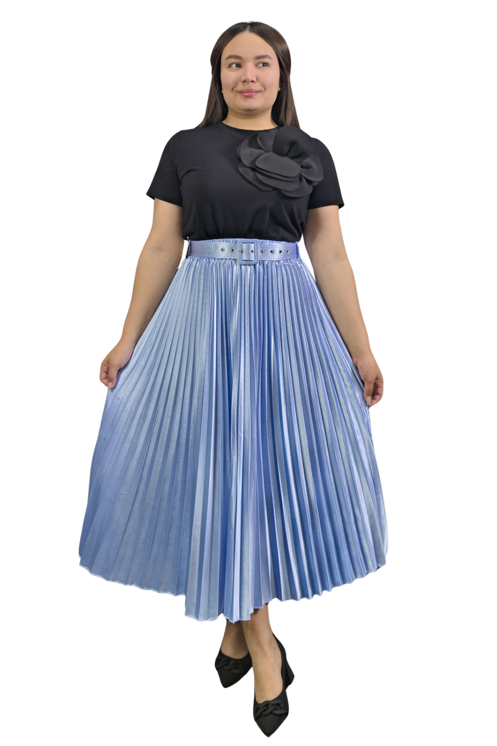 Falda Plisada Metalizada Sally