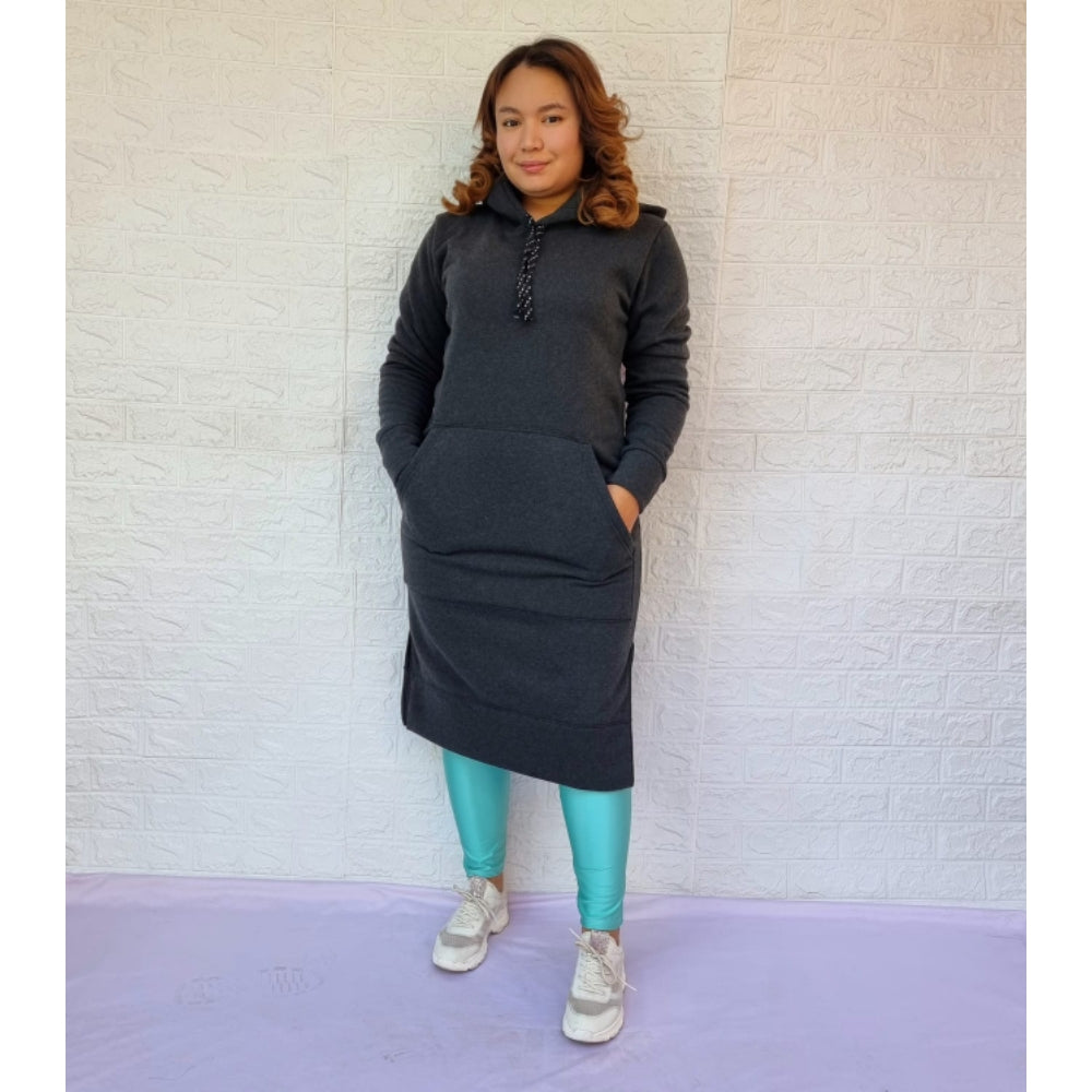 Maxi Poleron Canguro Gris Oscuro