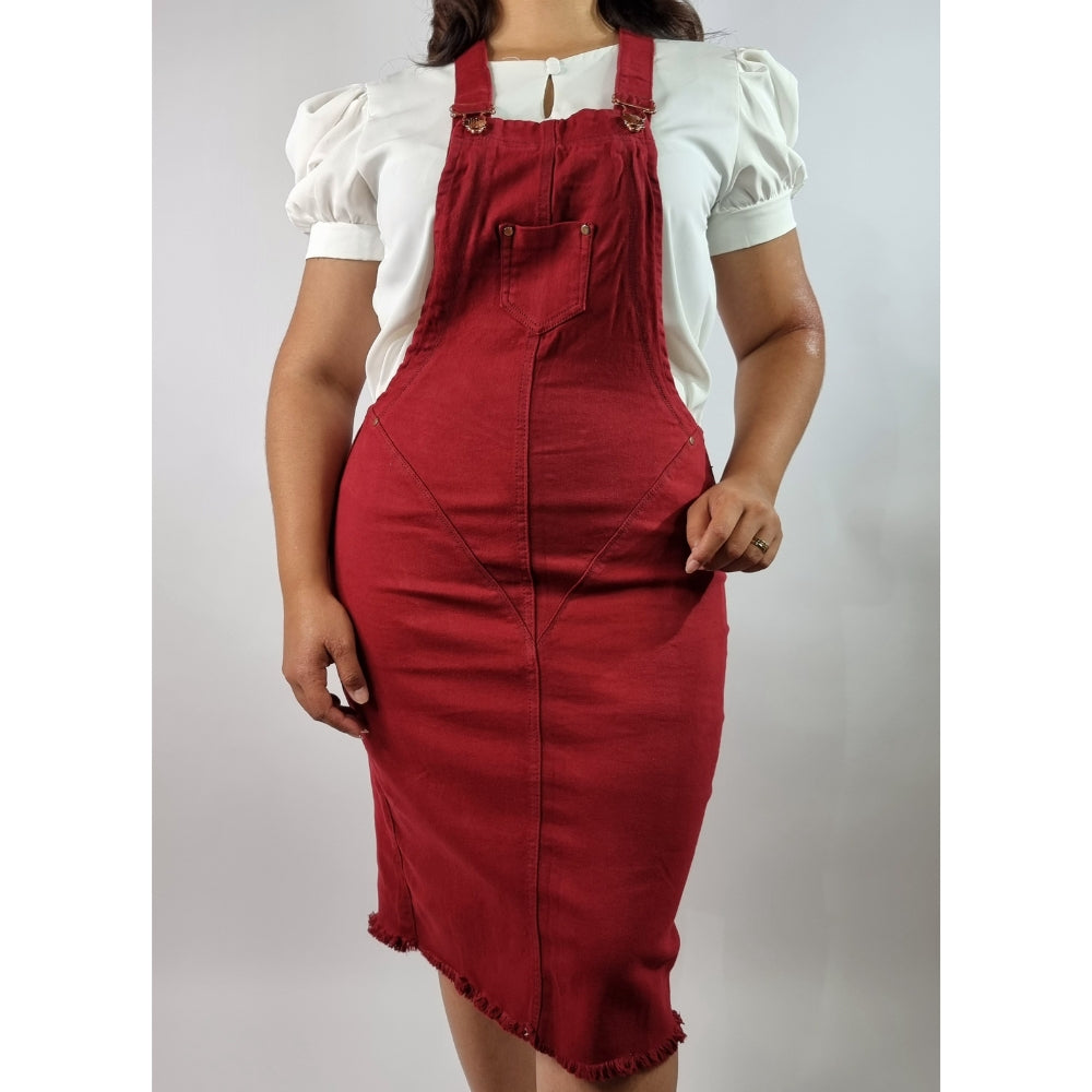 Jardinera de Mezclilla Guinda