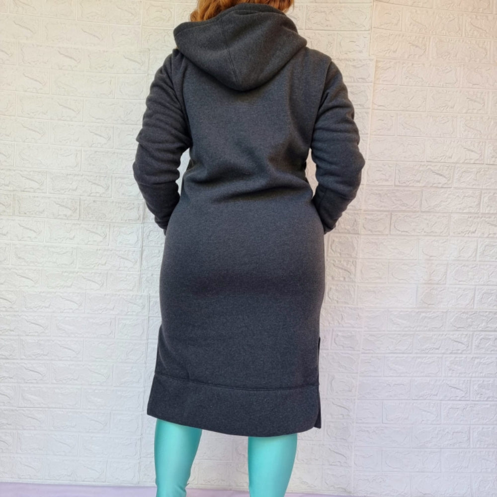Maxi Poleron Canguro Gris Oscuro