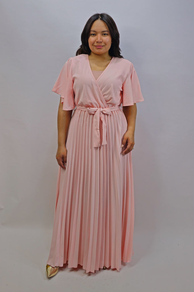 Maxi Vestido Plisado Rosado Enora