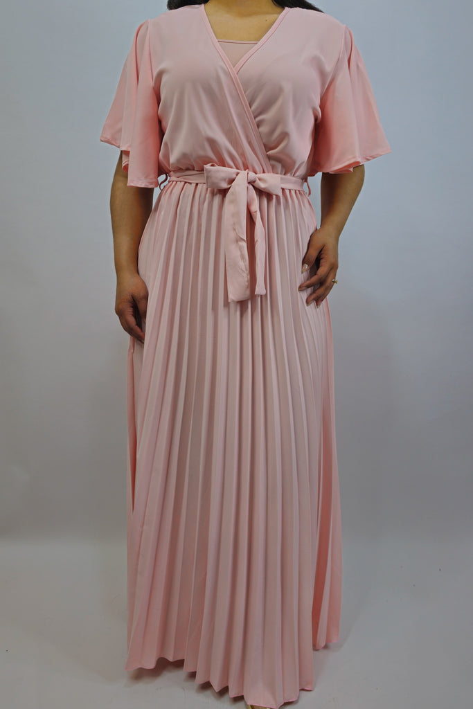 Maxi Vestido Plisado Rosado Enora