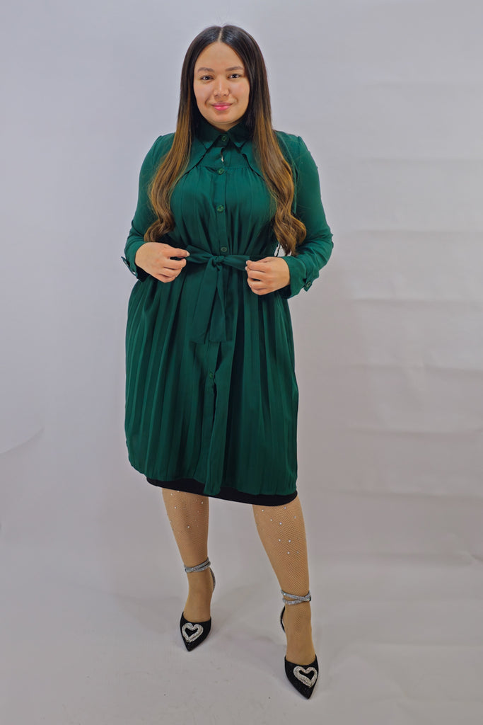 Vestido Camisero Verde Zara Primera Verano Moda Cristiana Modesta Chile