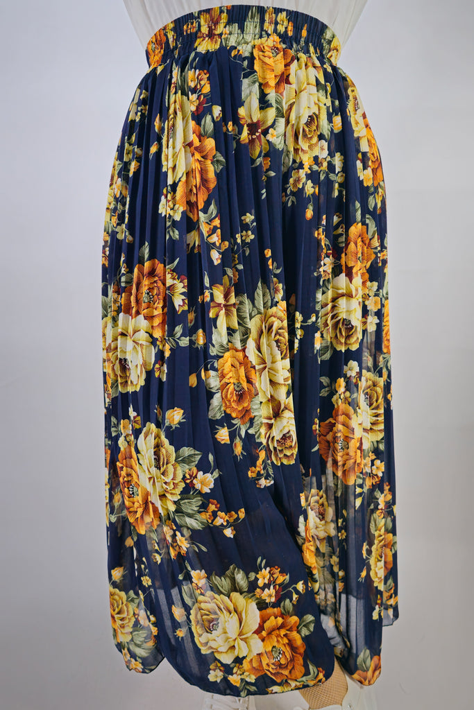 Maxi Falda Azul Florece