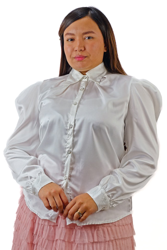 Blusa de Satin Blanca