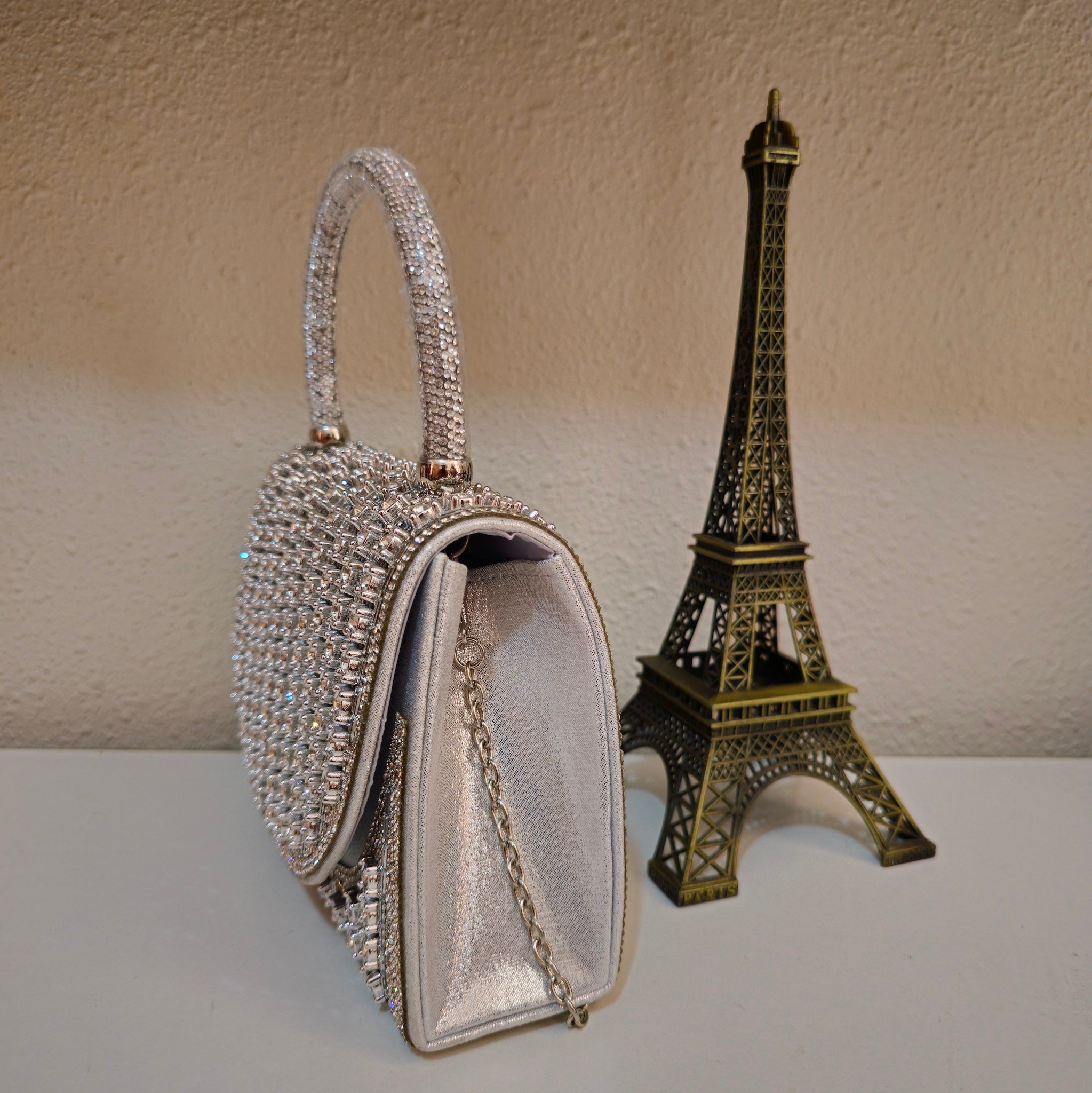 Cartera Diamantes Plateada