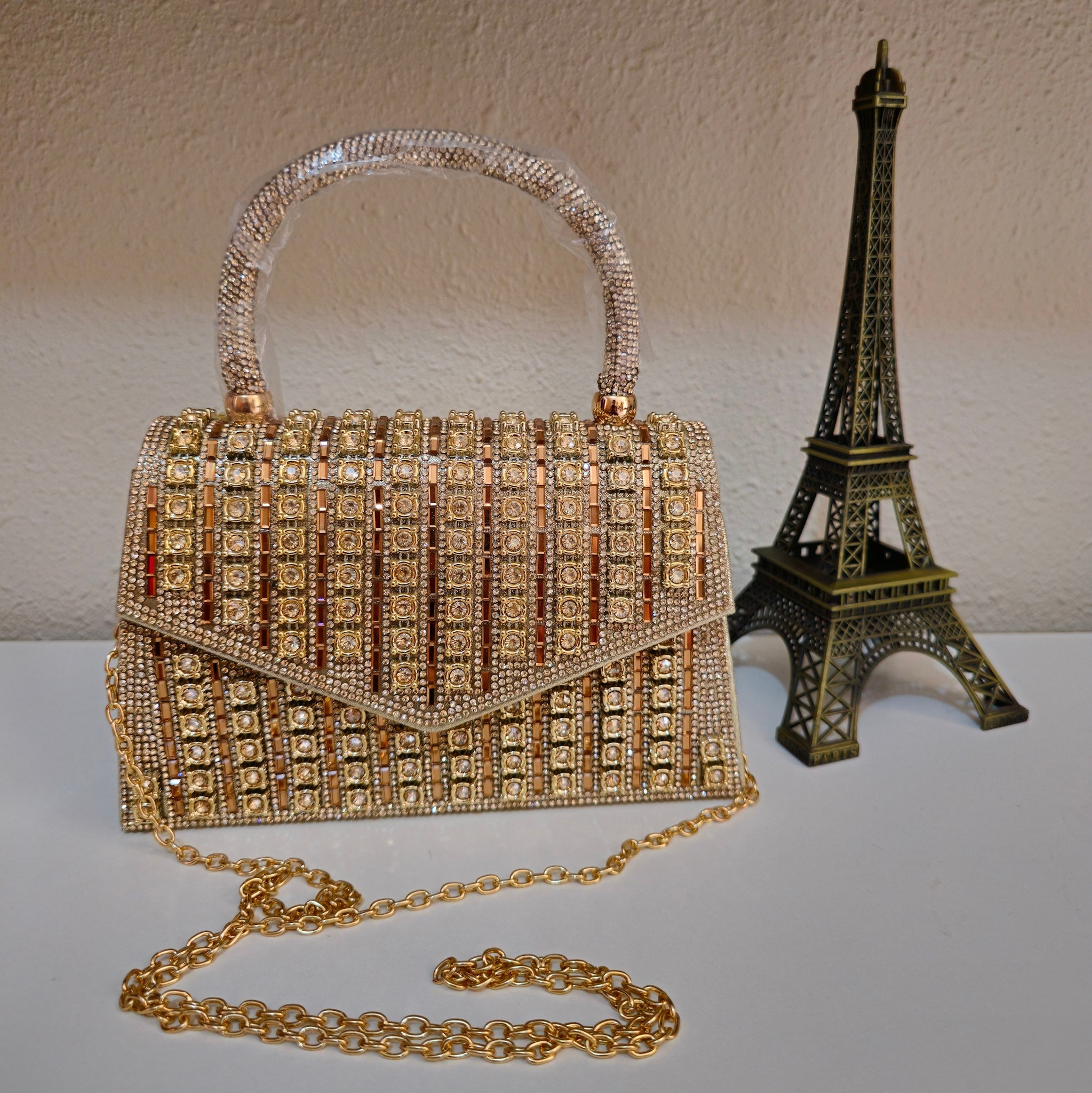 Cartera Diamantes Dorada