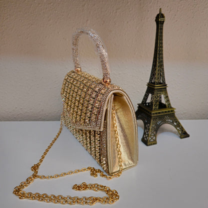 Cartera Diamantes Dorada