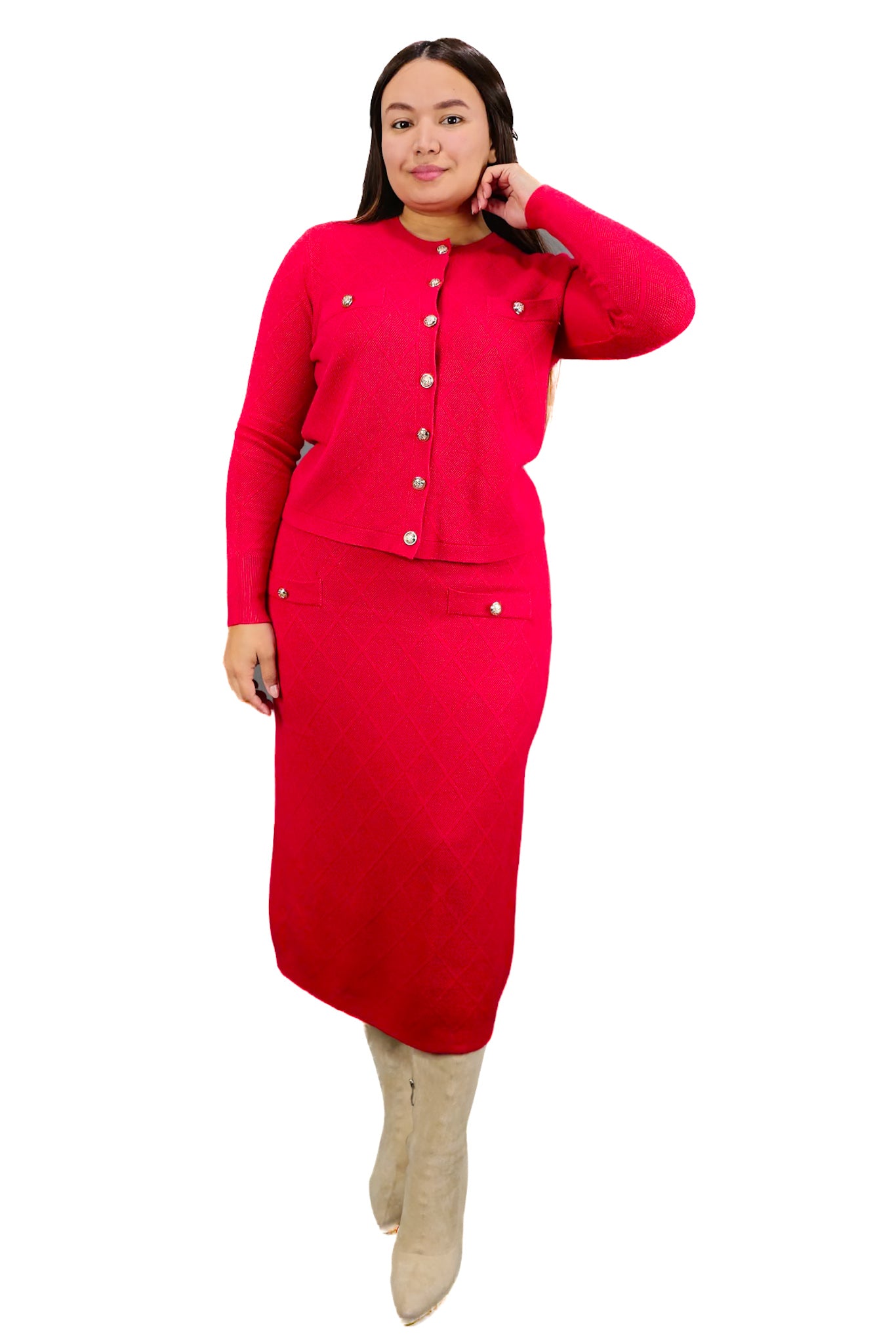 Conjunto de Lanilla Rojo