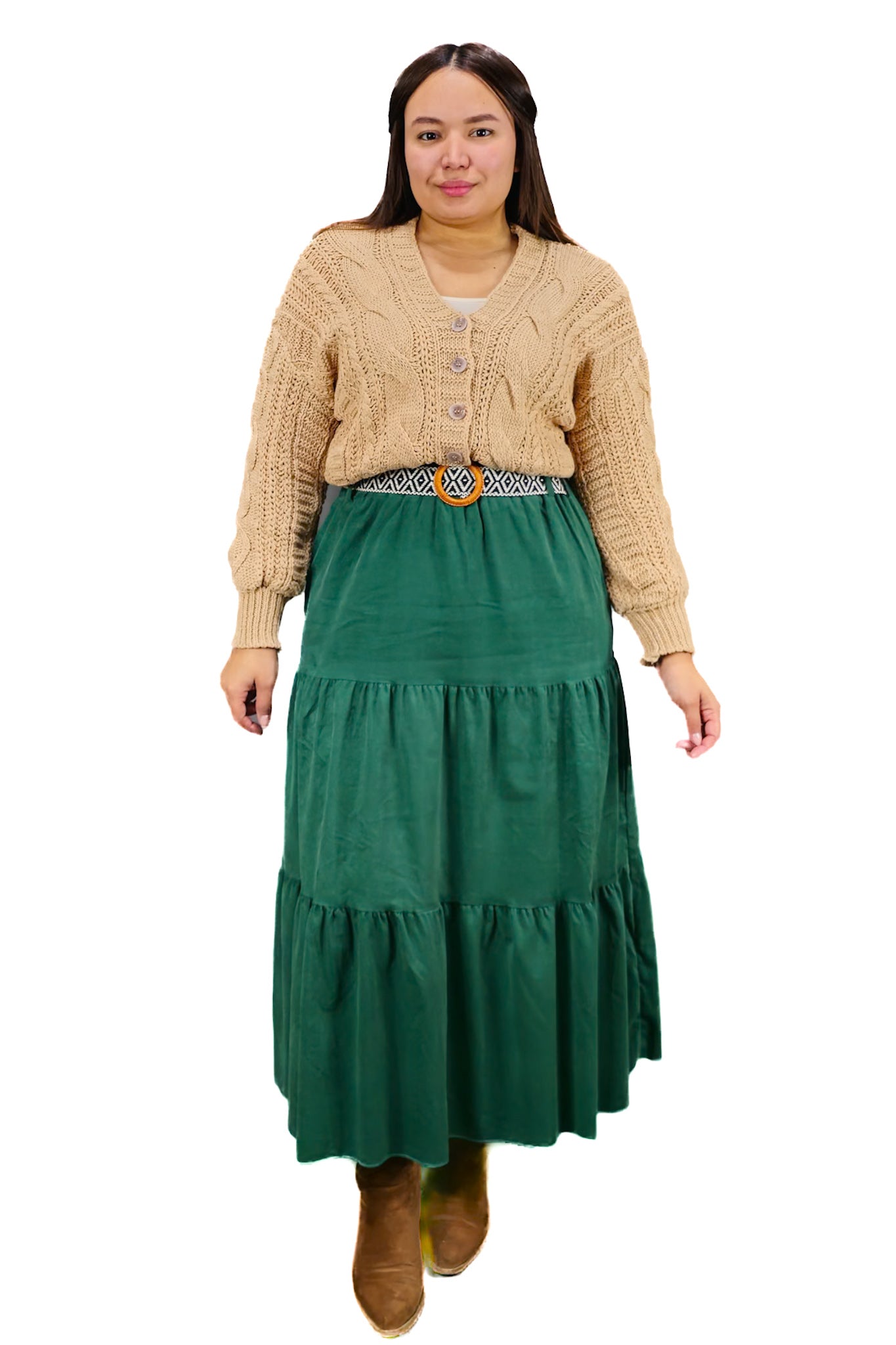Falda de Cotele Verde