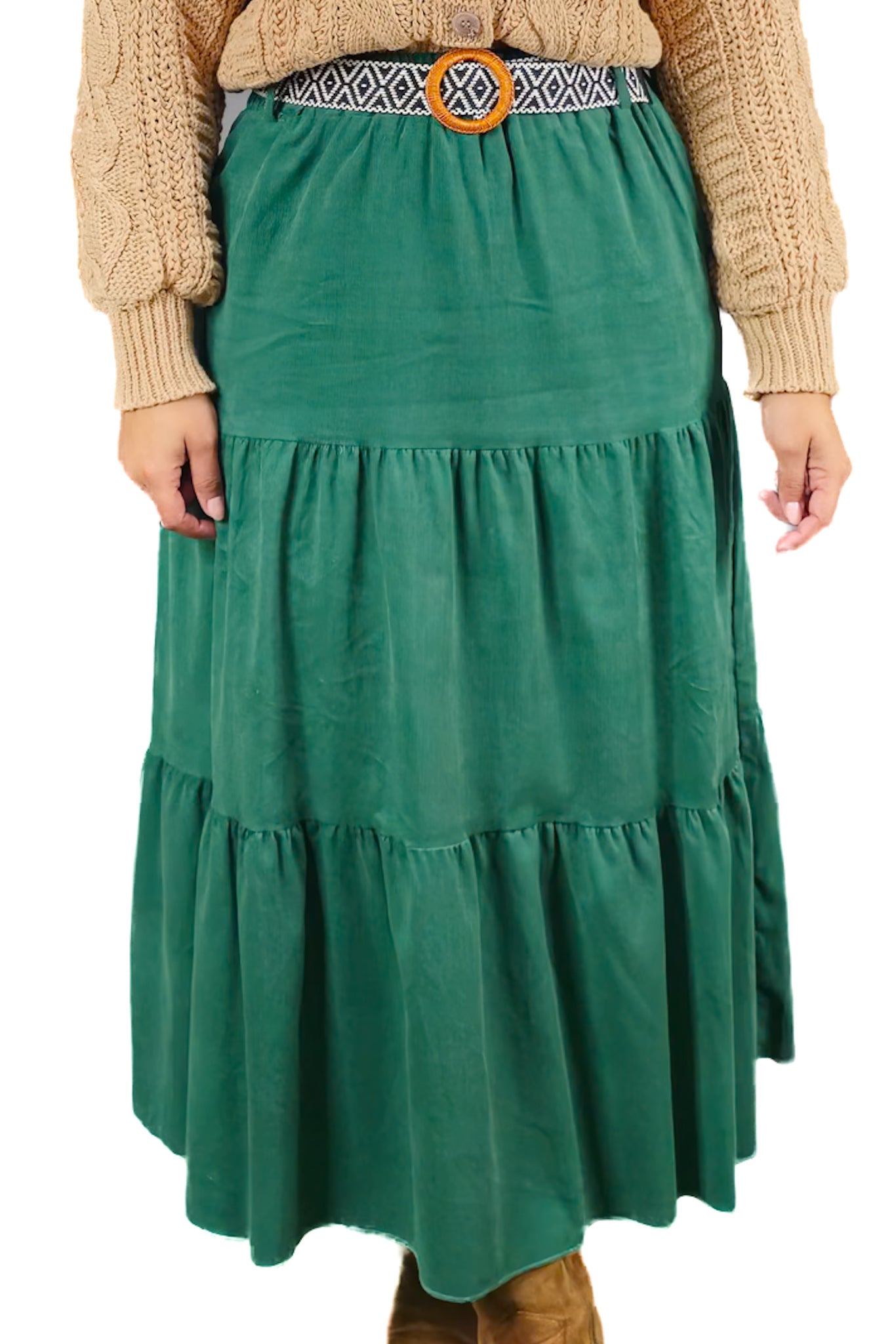 Falda de Cotele Verde