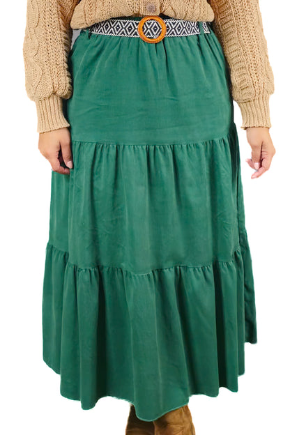 Falda de Cotele Verde