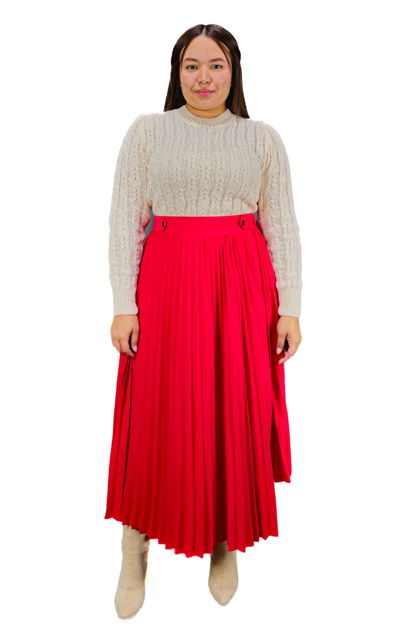 Falda Plisada Roja