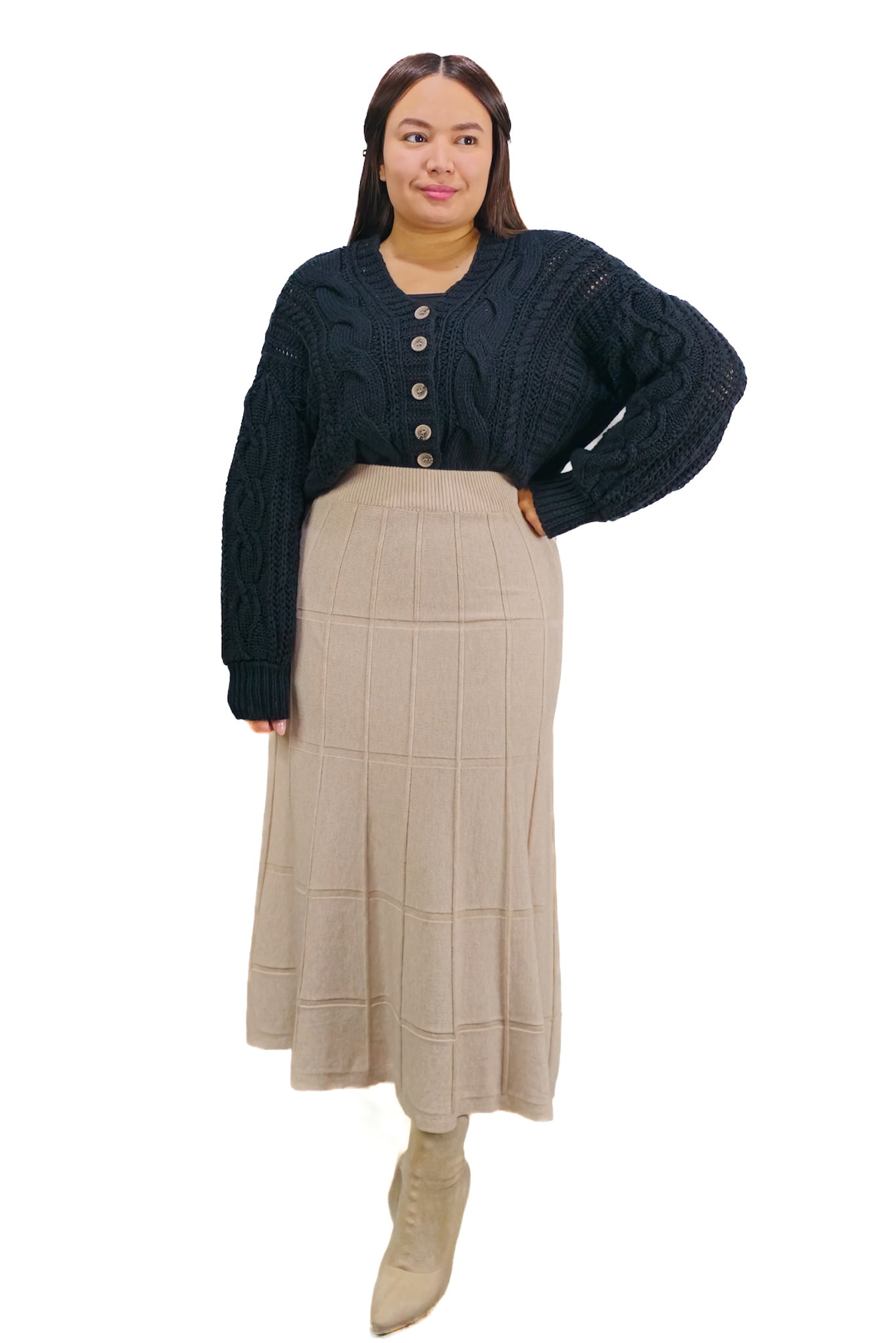 Falda de Lana Beige