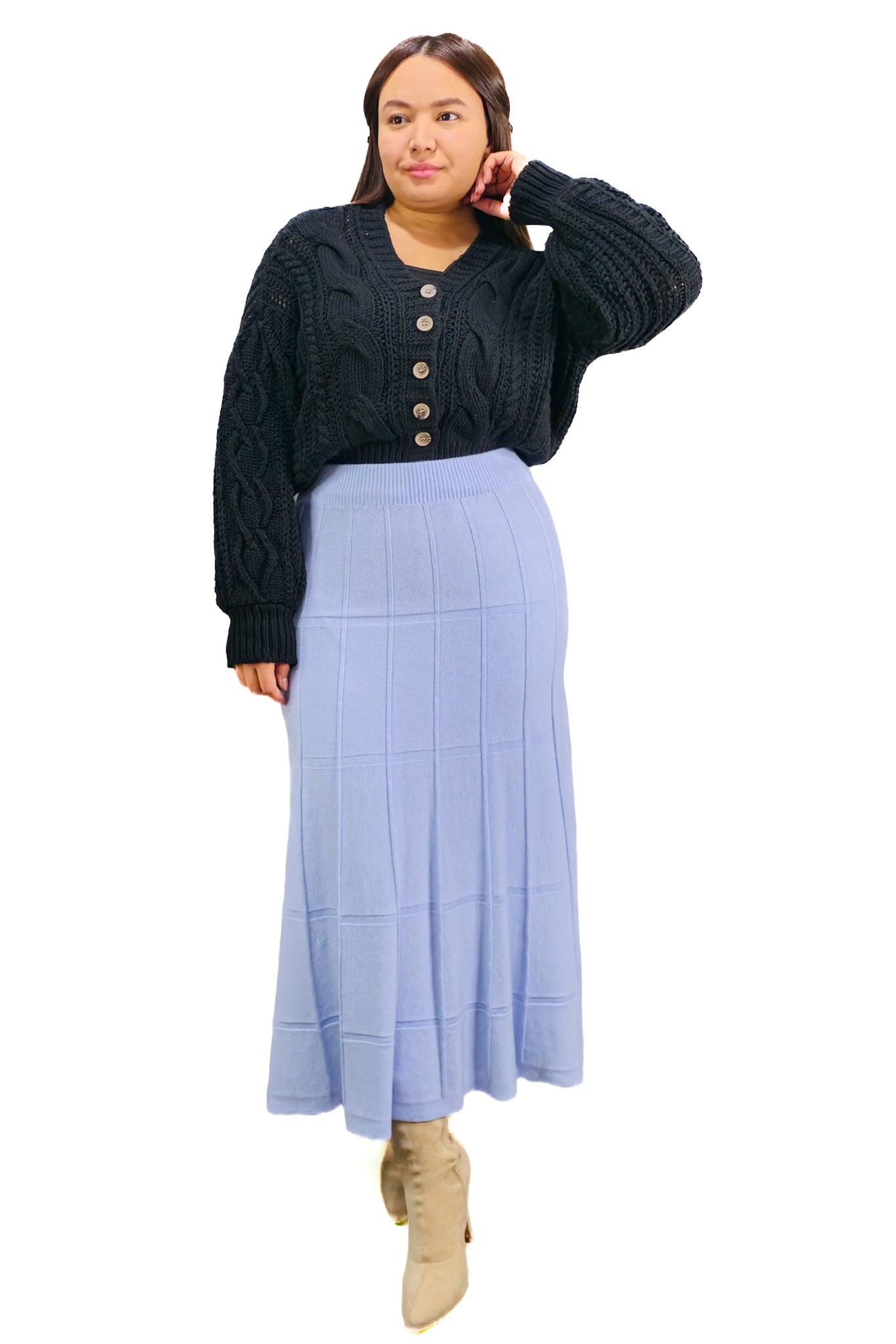 Falda de Lana Celeste
