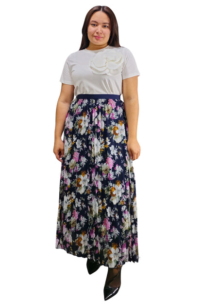 Maxi Falda Plisada Flores Eloise