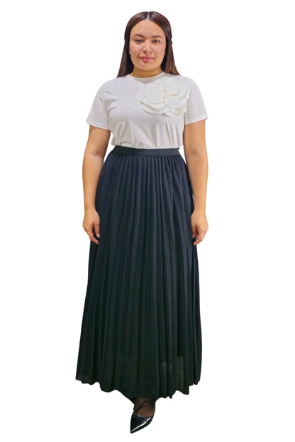 Maxi Falda Plisada Unicolor Lorraine