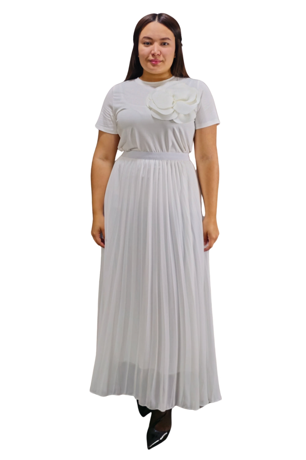 Maxi Falda Plisada Unicolor Lorraine