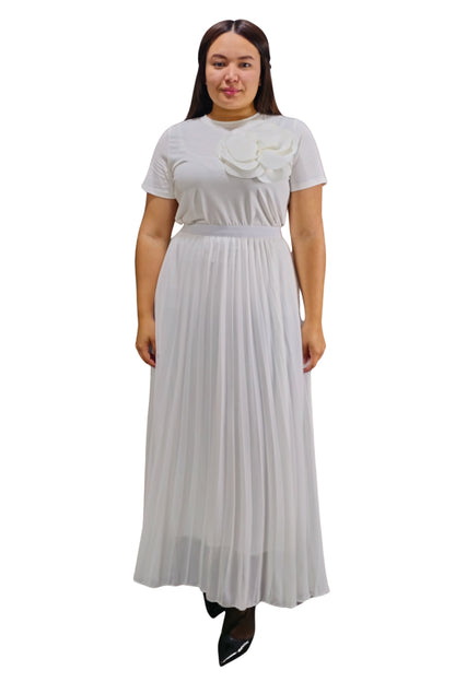 Maxi Falda Plisada Unicolor Lorraine