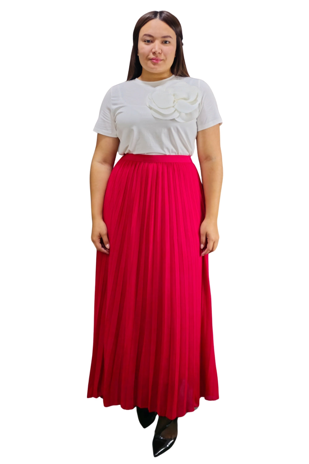 Maxi Falda Plisada Unicolor Lorraine