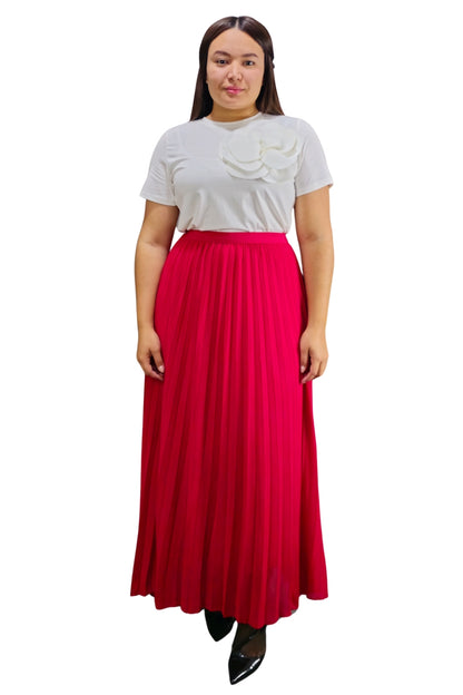 Maxi Falda Plisada Unicolor Lorraine