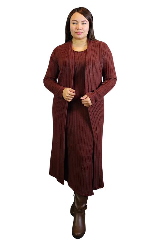 Conjunto de Lanilla Vestido y Tapado Cinzia