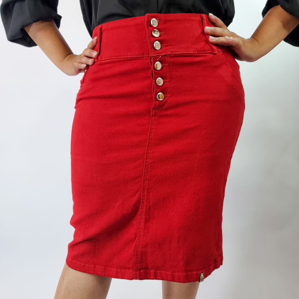 Falda de Mezclilla Roja
