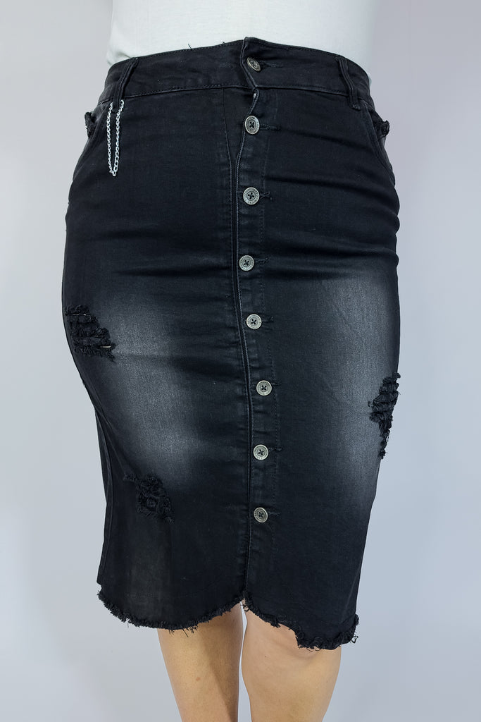 Falda de Mezclilla Black-Buttons