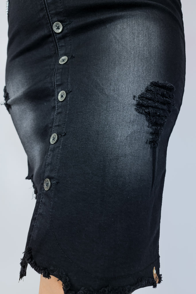 Falda de Mezclilla Black-Buttons