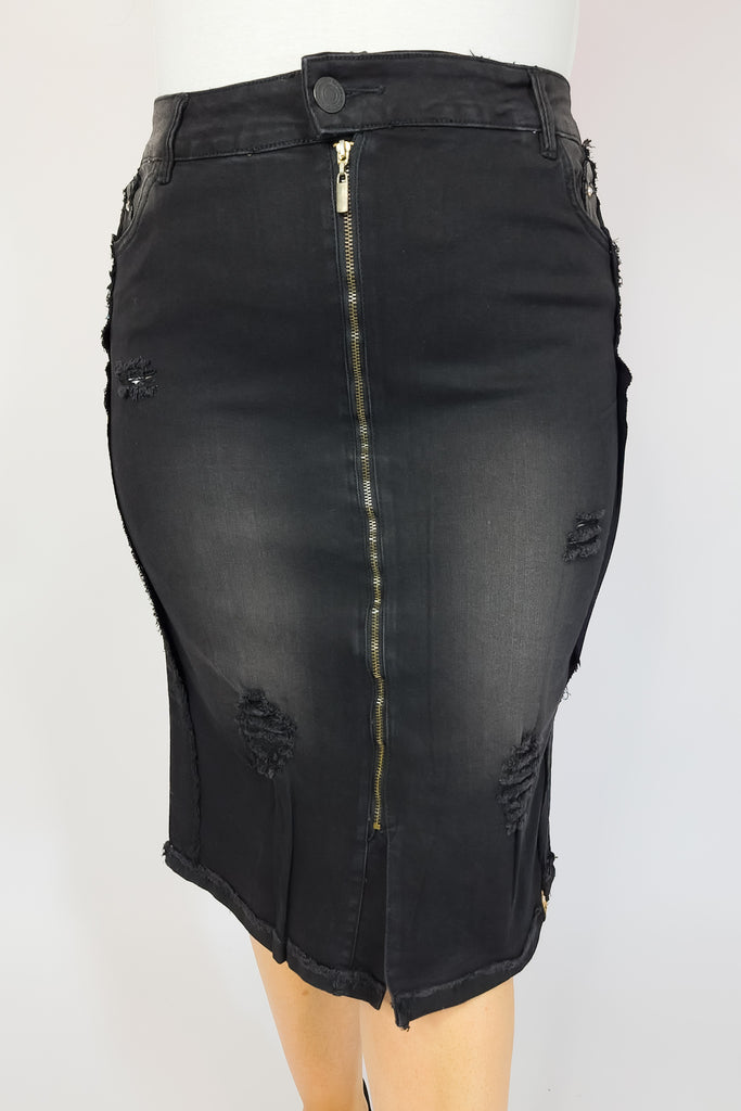 Falda de Mezclilla Black-Zipper