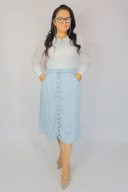 Falda Chambray Sky