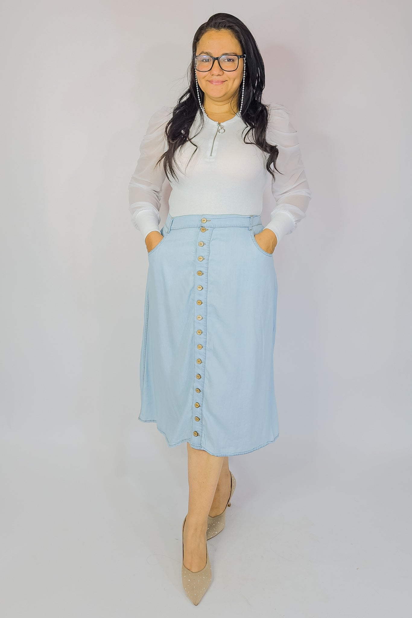 Falda de Mezclilla Larga