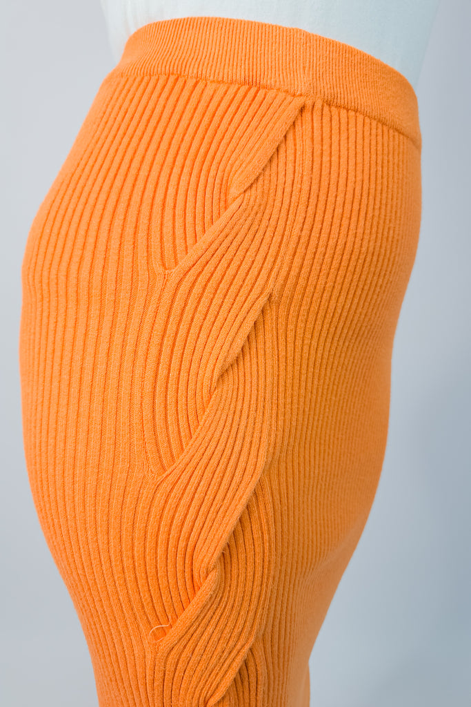 Falda de Lana Trenza Naranja