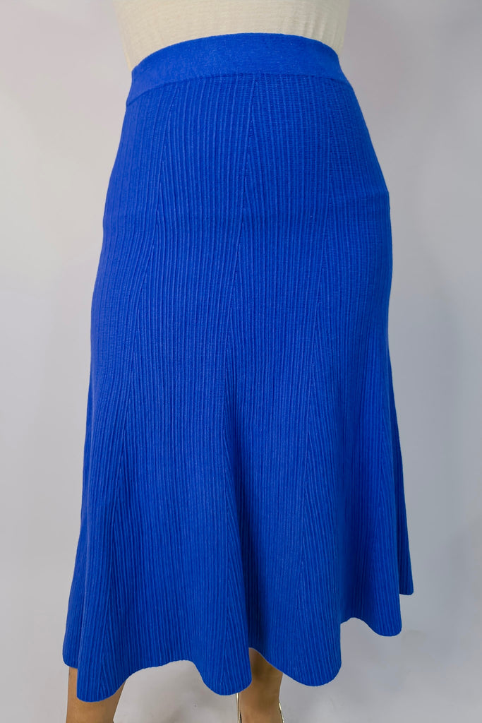 Falda de Lana Acanalada Azul
